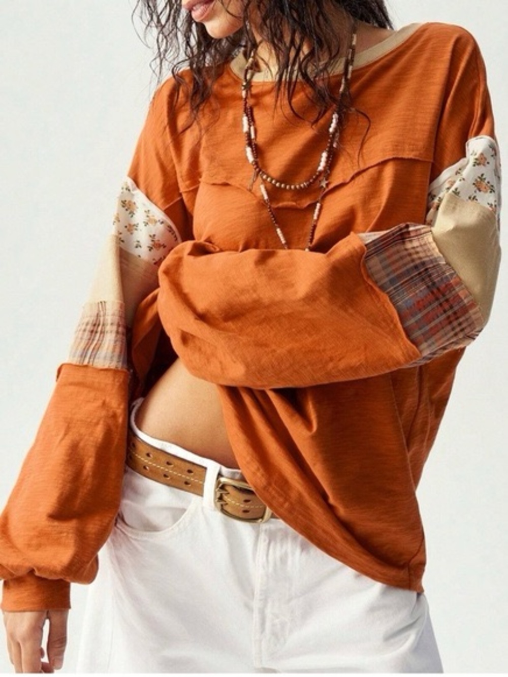 Easel • Terracotta Patchwork Sweatshirt